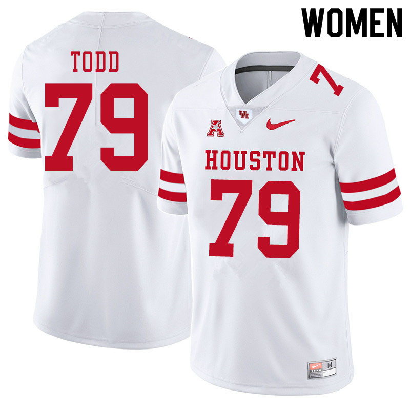 Women #79 Chayse Todd Houston Cougars College Football Jerseys Sale-White - Click Image to Close